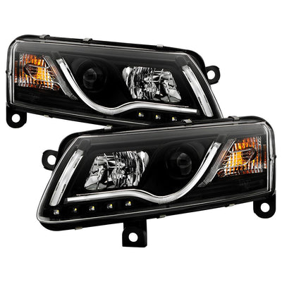 Light Tube Black DRL Projector Headlights <br>05-07 Audi A6 Quattro A6