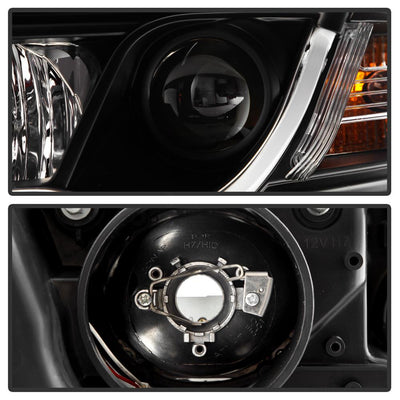 Light Tube Black DRL Projector Headlights <br>05-07 Audi A6 Quattro A6