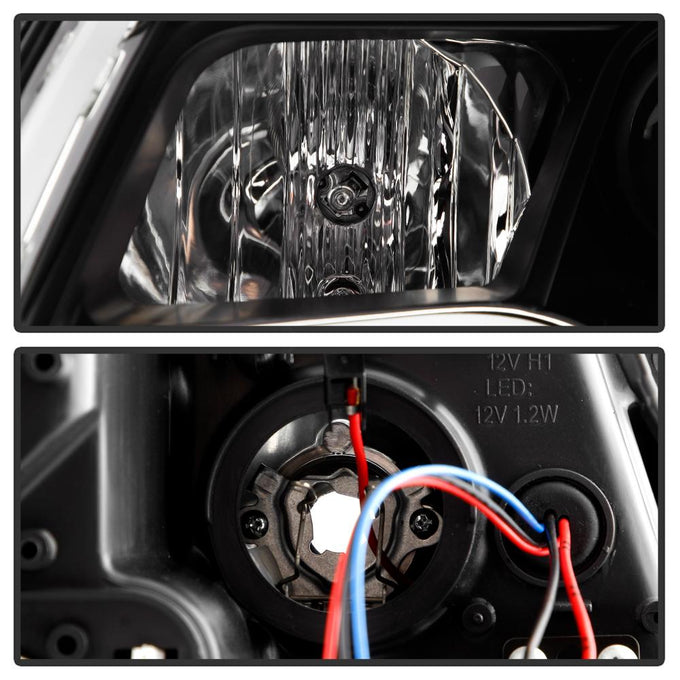 Light Tube Black DRL Projector Headlights <br>05-07 Audi A6 Quattro A6
