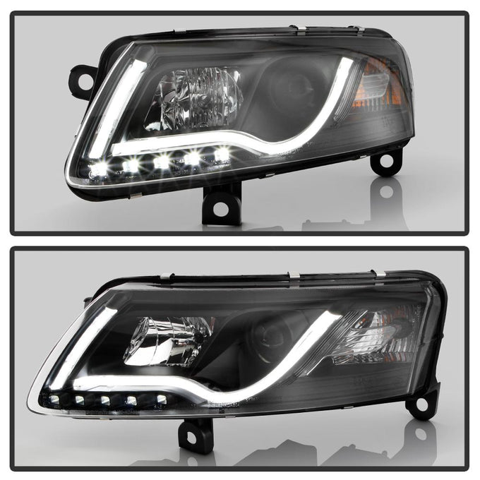 Light Tube Black DRL Projector Headlights <br>05-07 Audi A6 Quattro A6