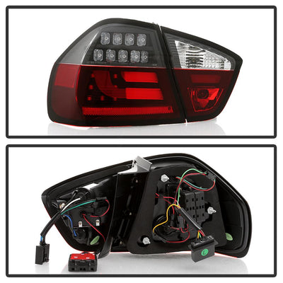 Black LED Tail Lights <br>06-08 BMW 3-Series