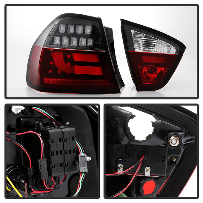 Black LED Tail Lights <br>06-08 BMW 3-Series