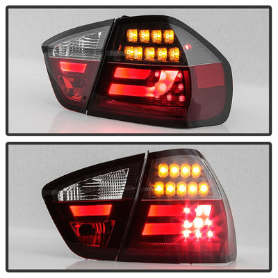 Black LED Tail Lights <br>06-08 BMW 3-Series