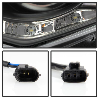 DRL Black Projector Headlights <br>12-14 Toyota Camry