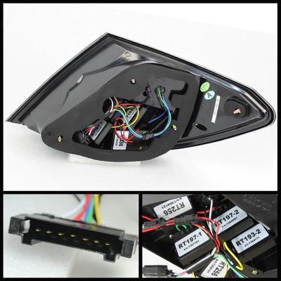 Black LED Tail Lights <br>08-11 Mercedes-Benz C63 AMG C300 C350 10-11 C250