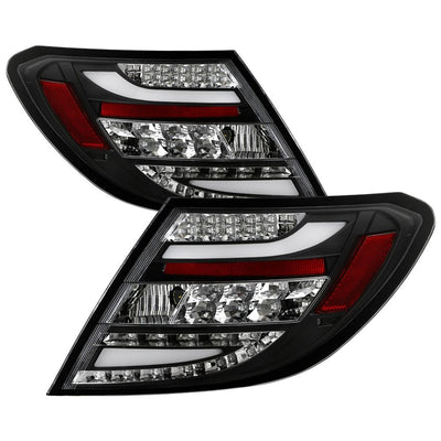 Black LED Tail Lights <br>11-14 Mercedes-Benz C250 C300 C350 C63 AMG