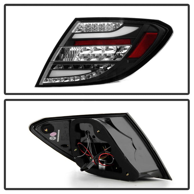 Black LED Tail Lights <br>11-14 Mercedes-Benz C250 C300 C350 C63 AMG