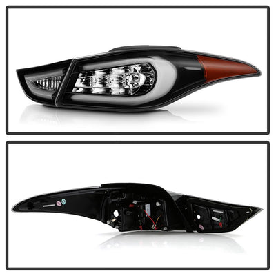 Black LED Tail Lights <br>11-13 Hyundai Elantra 13 Hyundai Elantra GT Elantra Coupe