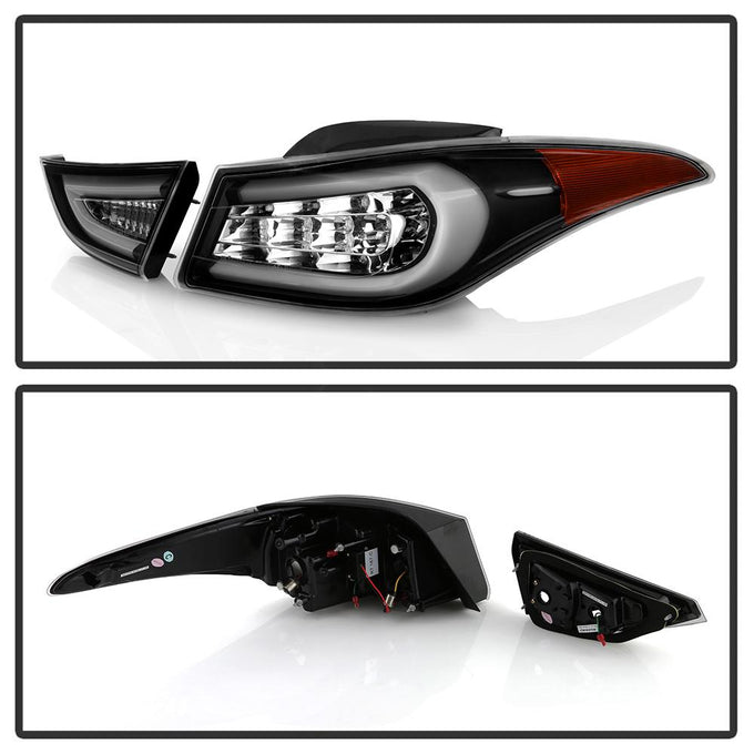 Black LED Tail Lights <br>11-13 Hyundai Elantra 13 Hyundai Elantra GT Elantra Coupe