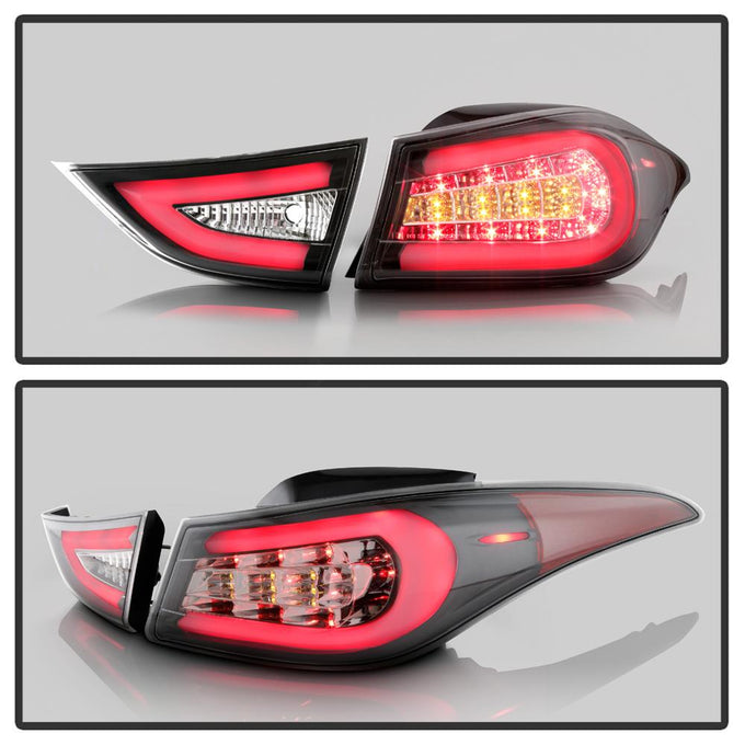 Black LED Tail Lights <br>11-13 Hyundai Elantra 13 Hyundai Elantra GT Elantra Coupe