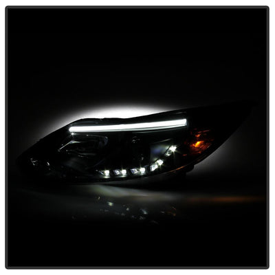DRL Black Projector Headlights <br>12-14 Ford Focus