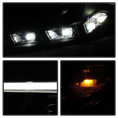 DRL Black Projector Headlights <br>12-14 Ford Focus