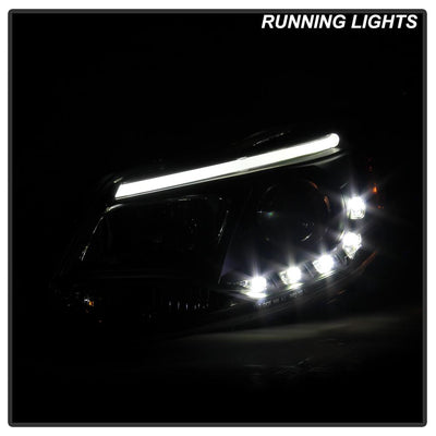 DRL Black Projector Headlights <br>12-14 Ford Focus