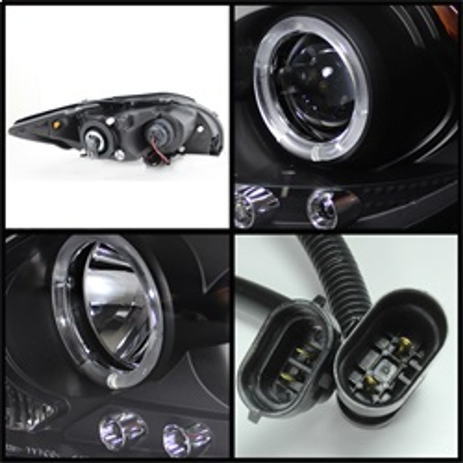 LED Halo Black Projector Headlights <br>08-10 Scion tC