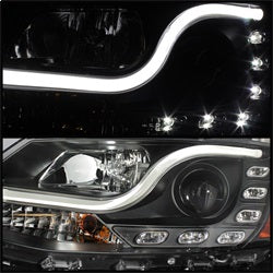 Light Tube Black DRL Projector Headlights <br>11-14 Volkswagen Jetta