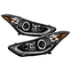 LED Halo Black Projector Headlights <br>11-13 Hyundai Elantra 13 Hyundai Elantra Coupe