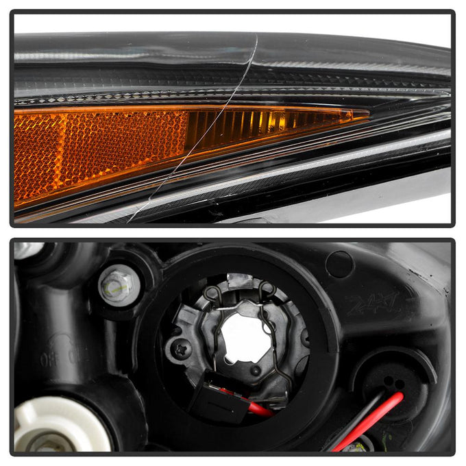 LED Halo Black Projector Headlights <br>11-13 Hyundai Elantra 13 Hyundai Elantra Coupe