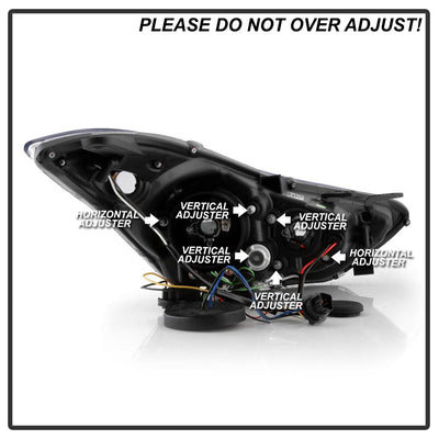 LED Halo Black Projector Headlights <br>11-13 Hyundai Elantra 13 Hyundai Elantra Coupe