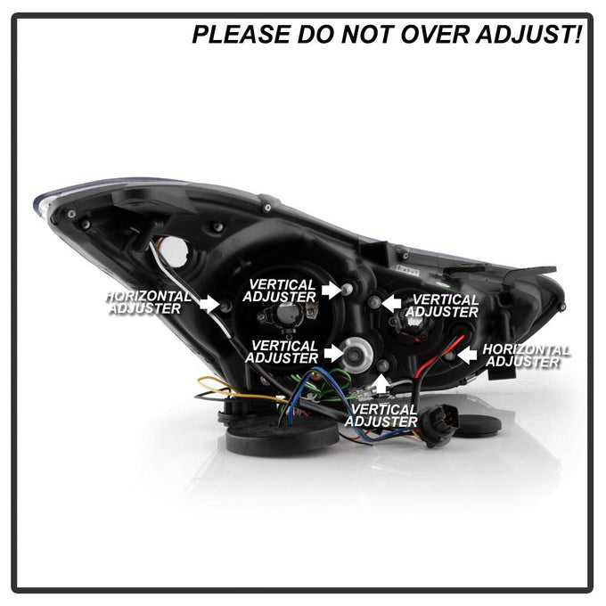 LED Halo Black Projector Headlights <br>11-13 Hyundai Elantra 13 Hyundai Elantra Coupe