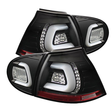 Black LED Tail Lights <br>06-07 Volkswagen Golf