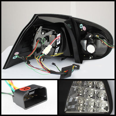 Black LED Tail Lights <br>06-07 Volkswagen Golf