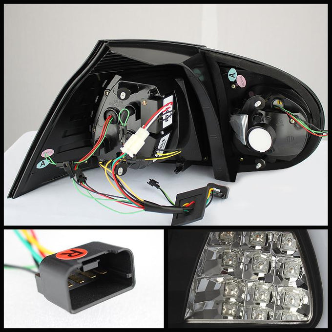 Black LED Tail Lights <br>06-07 Volkswagen Golf