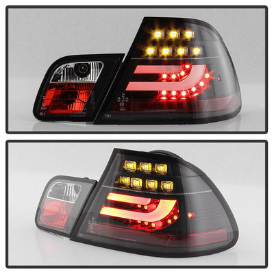 Black LED Tail Lights <br>00 BMW 323Ci 328Ci 01-03 BMW 325Ci 330Ci M3