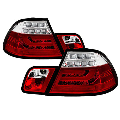 Red Clear LED Tail Lights <br>00 BMW 323Ci 328Ci 01-03 BMW 325Ci 330Ci M3