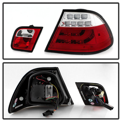 Red Clear LED Tail Lights <br>00 BMW 323Ci 328Ci 01-03 BMW 325Ci 330Ci M3