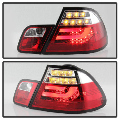 Red Clear LED Tail Lights <br>00 BMW 323Ci 328Ci 01-03 BMW 325Ci 330Ci M3