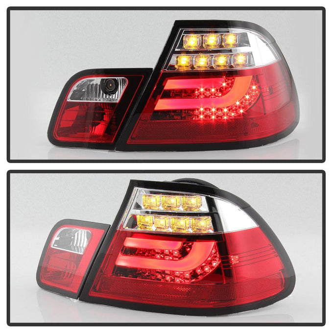 Red Clear LED Tail Lights <br>00 BMW 323Ci 328Ci 01-03 BMW 325Ci 330Ci M3