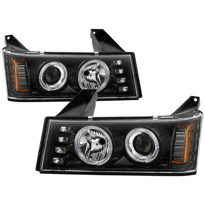 LED Halo Black Projector Headlights <br>04-12 Chevrolet Colorado 04-12 GMC Canyon