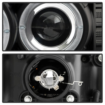LED Halo Black Projector Headlights <br>04-12 Chevrolet Colorado 04-12 GMC Canyon