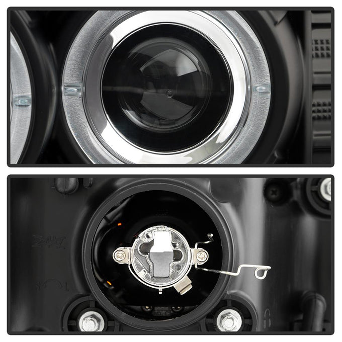 LED Halo Black Projector Headlights <br>04-12 Chevrolet Colorado 04-12 GMC Canyon