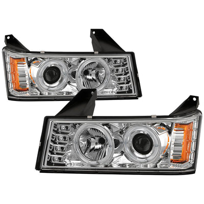 LED Halo Chrome Projector Headlights <br>04-12 Chevrolet Colorado 04-12 GMC Canyon
