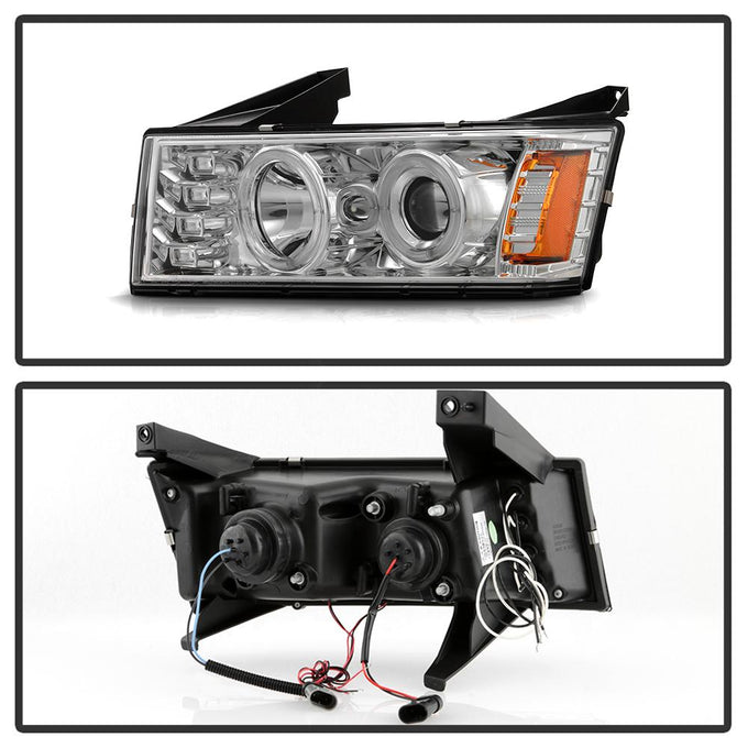 LED Halo Chrome Projector Headlights <br>04-12 Chevrolet Colorado 04-12 GMC Canyon