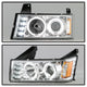 LED Halo Chrome Projector Headlights <br>04-12 Chevrolet Colorado 04-12 GMC Canyon