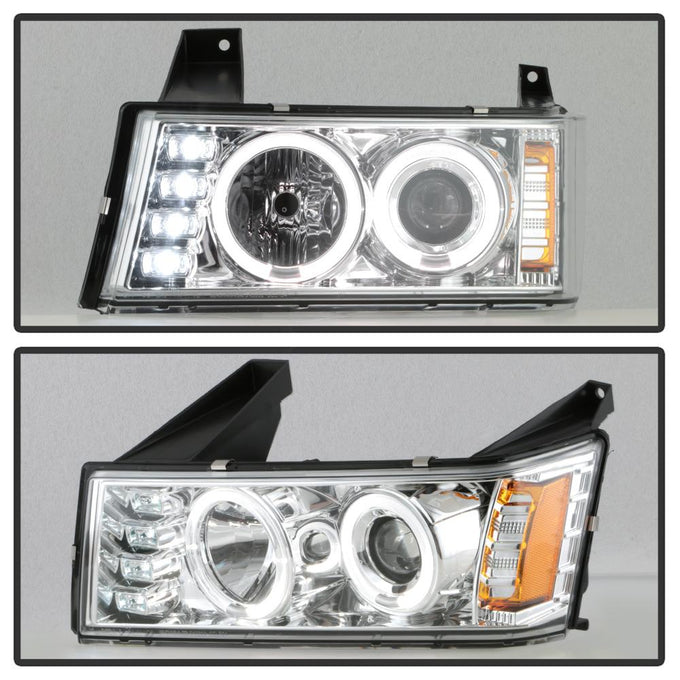 LED Halo Chrome Projector Headlights <br>04-12 Chevrolet Colorado 04-12 GMC Canyon