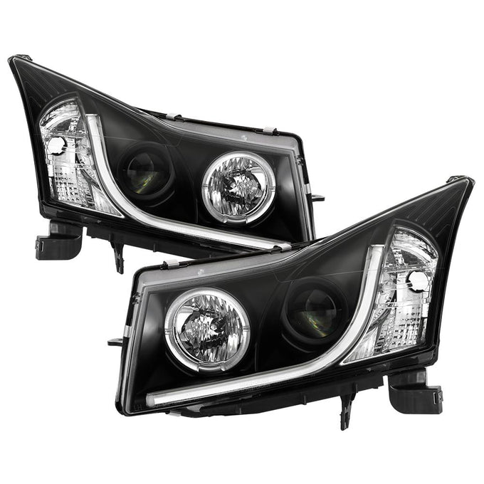 Light Tube Black DRL Projector Headlights <br>11-14 Chevrolet Cruze