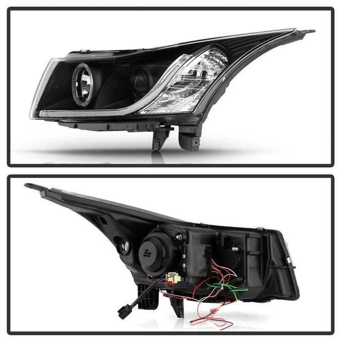 Light Tube Black DRL Projector Headlights <br>11-14 Chevrolet Cruze