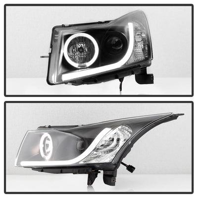 Light Tube Black DRL Projector Headlights <br>11-14 Chevrolet Cruze