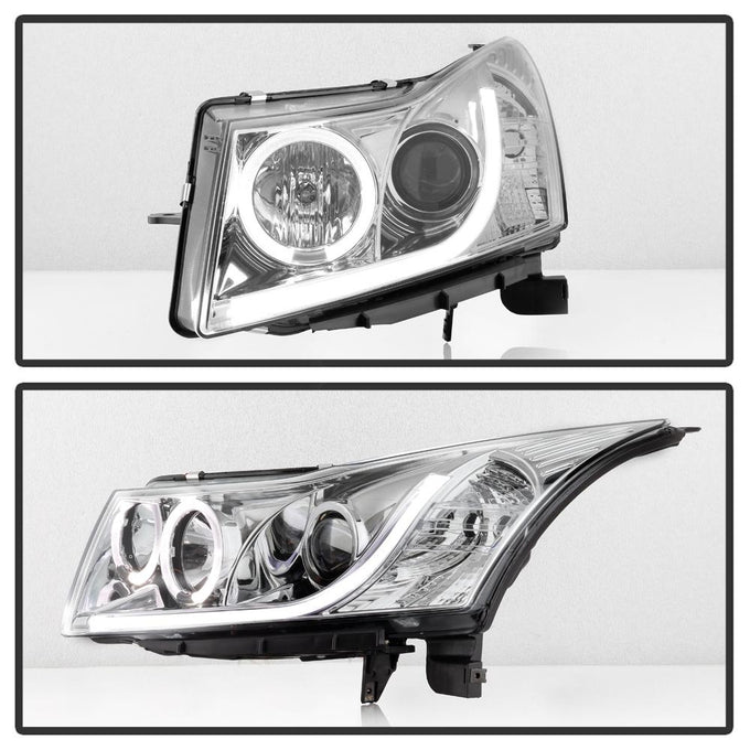 Light Tube Chrome DRL Projector Headlights <br>11-14 Chevrolet Cruze