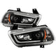 Light Tube Black DRL Projector Headlights <br>11-14 Dodge Charger