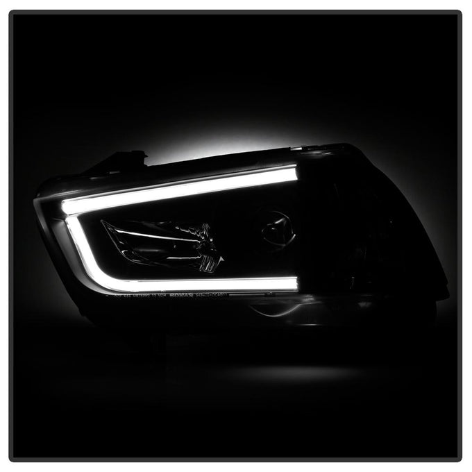 Light Tube Black DRL Projector Headlights <br>11-14 Dodge Charger
