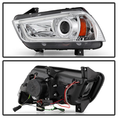 Light Tube Chrome DRL Projector Headlights <br>11-14 Dodge Charger