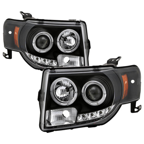 DRL Black Projector Headlights <br>08-12 Ford Escape