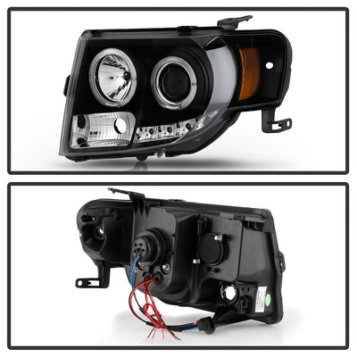 DRL Black Projector Headlights <br>08-12 Ford Escape