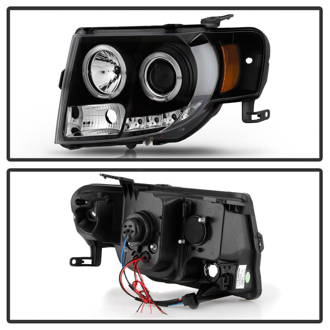 DRL Black Projector Headlights <br>08-12 Ford Escape