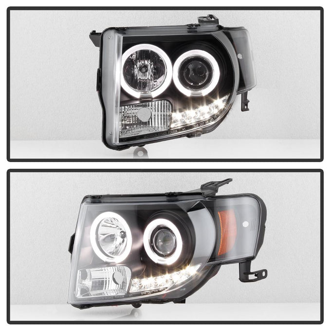 DRL Black Projector Headlights <br>08-12 Ford Escape