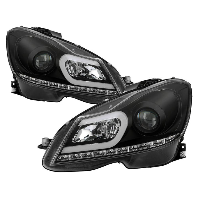 DRL Black Projector Headlights <br>12-13 Mercedes-Benz C300 C350 C250 C63 AMG